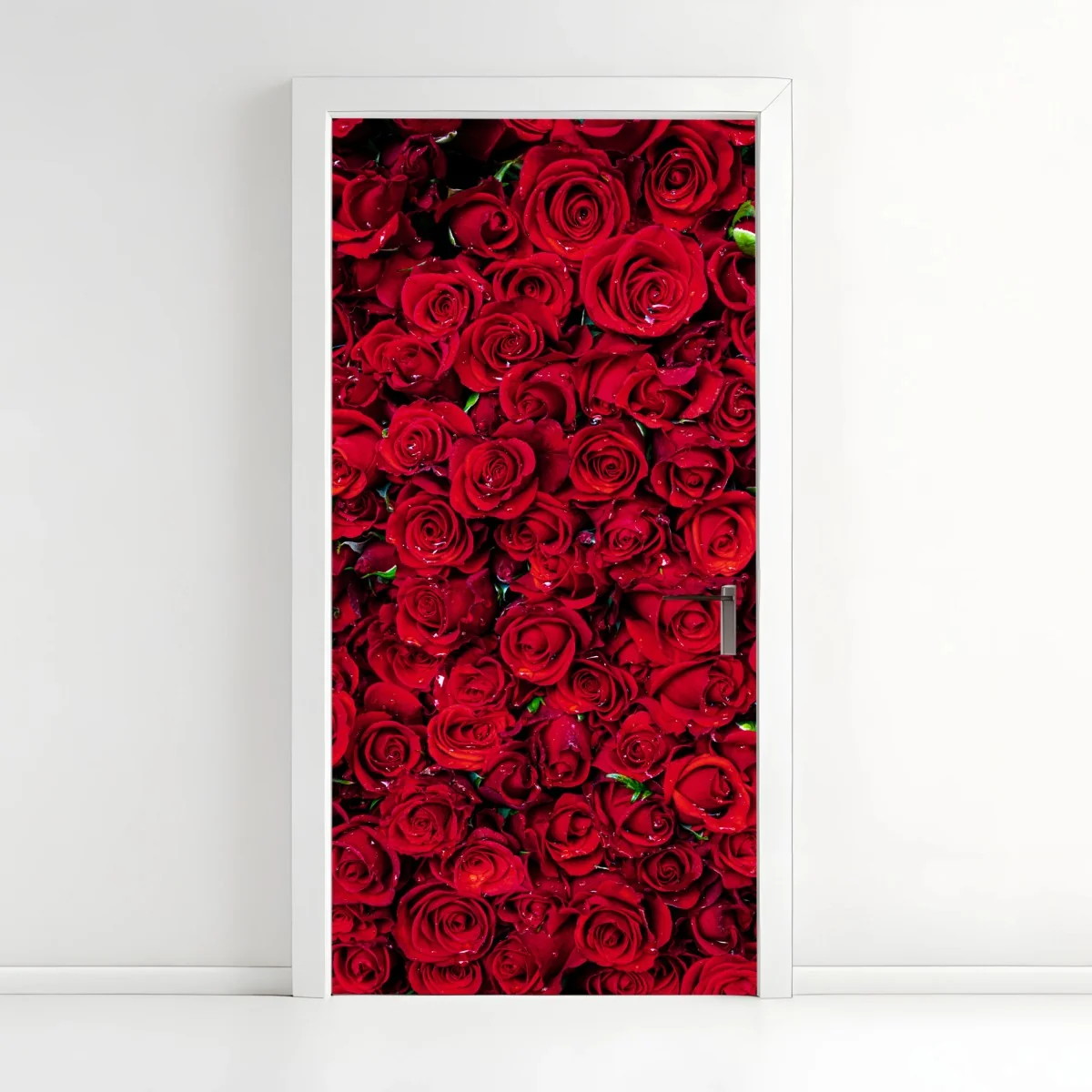 Türaufkleber dichte wand aus roten rosen – Wallnifity®