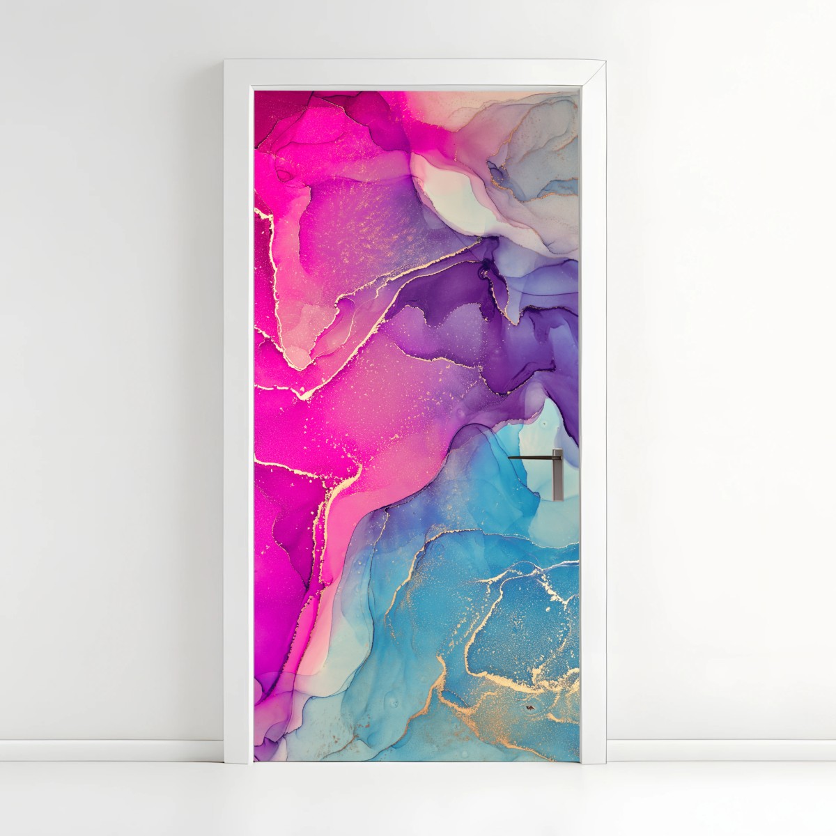 Türaufkleber leuchtende marmorierte komposition aus alkohol-tinte – Wallnifity® Türaufkleber leuchtende marmorierte komposition aus alkohol-tinte – Wallnifity®