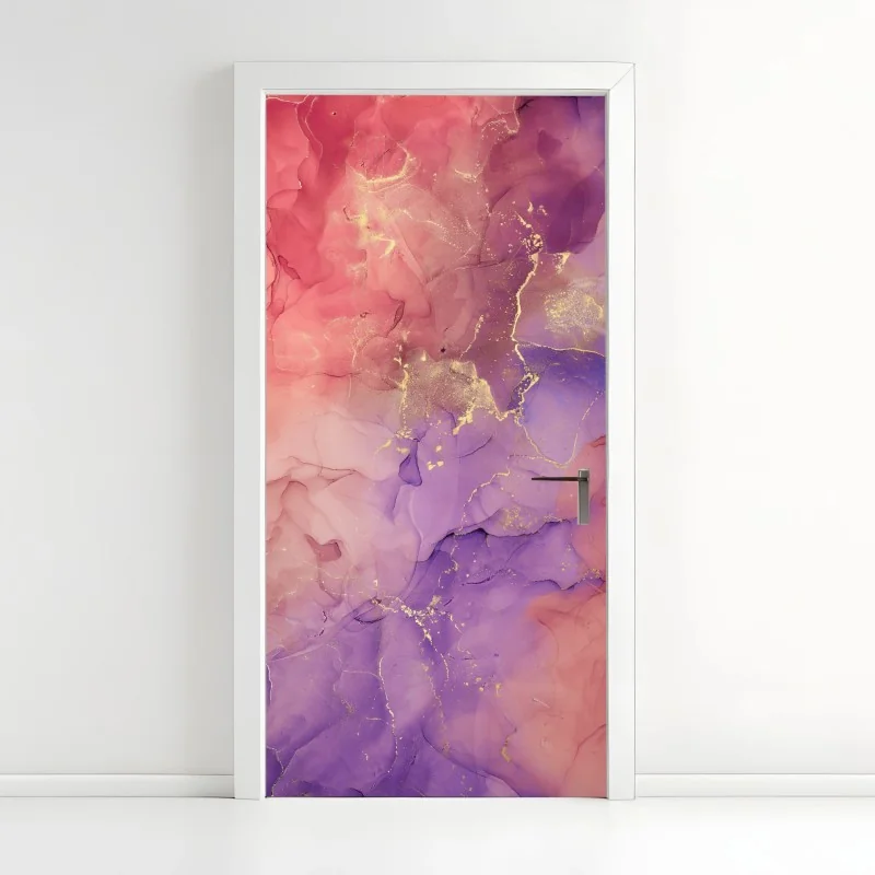 Türaufkleber pastell botanische vase mit blättern – Wallnifity®