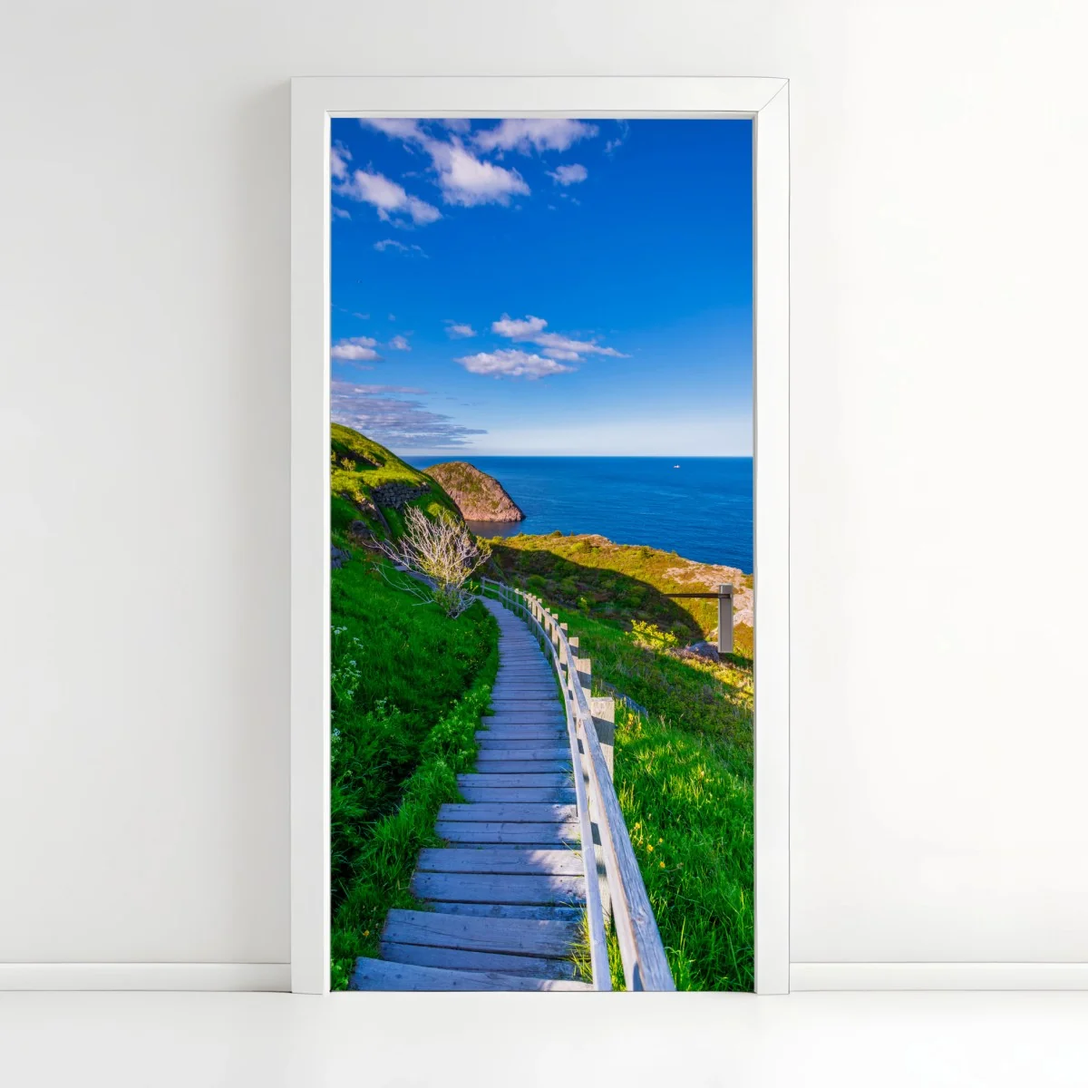 Türaufkleber küstenpfad mit blick auf das meer – Wallnifity® Türaufkleber küstenpfad mit blick auf das meer – Wallnifity®