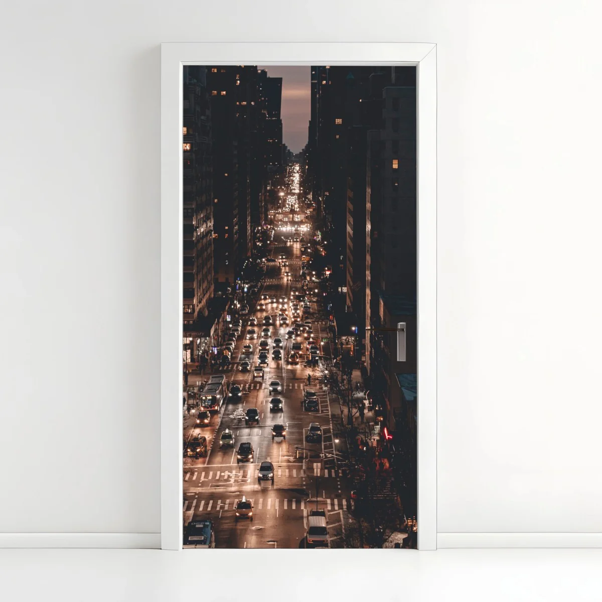 Türaufkleber Manhattan nächtliche avenue – Wallnifity®