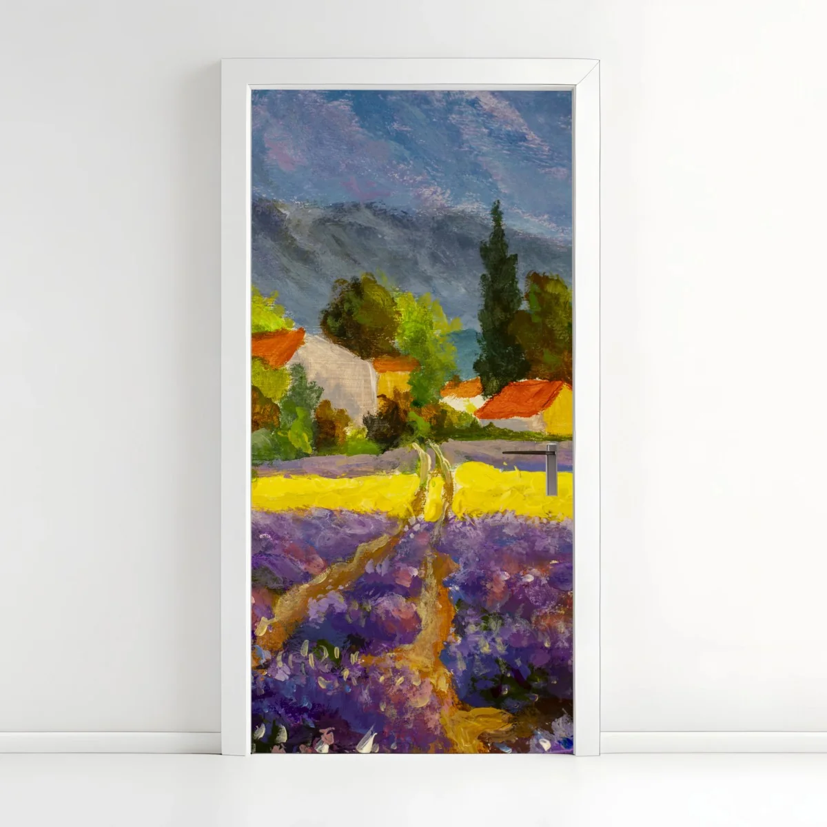 Türaufkleber lavendelfelder bei sonnenuntergang – Wallnifity® Türaufkleber lavendelfelder bei sonnenuntergang – Wallnifity®