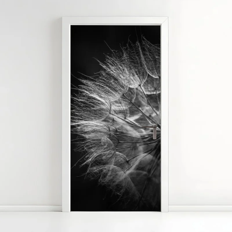 Türaufkleber feine botanische linienzeichnung mit blumen – Wallnifity®