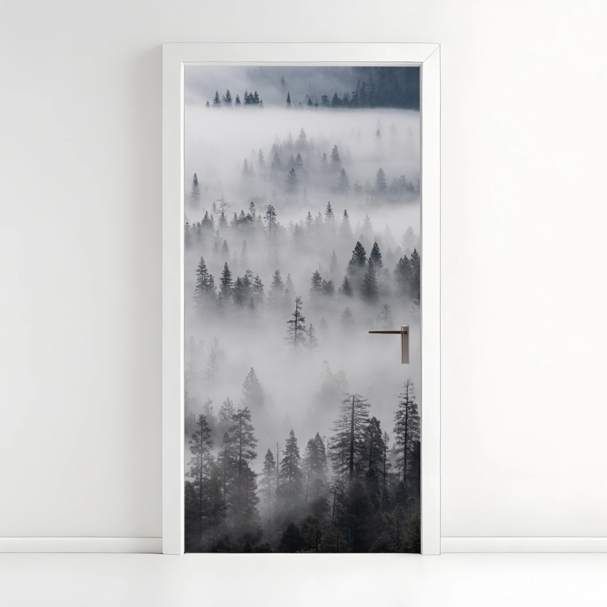 Türaufkleber nebeliger kiefernwald – Wallnifity® Türaufkleber nebeliger kiefernwald – Wallnifity®
