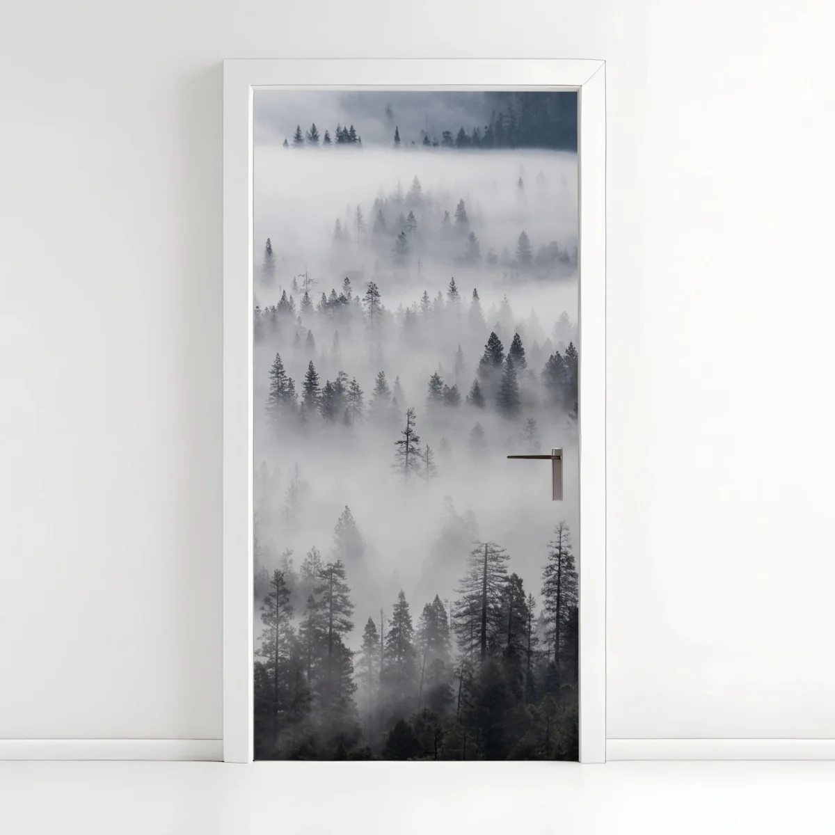 Türaufkleber nebeliger kiefernwald – Wallnifity®