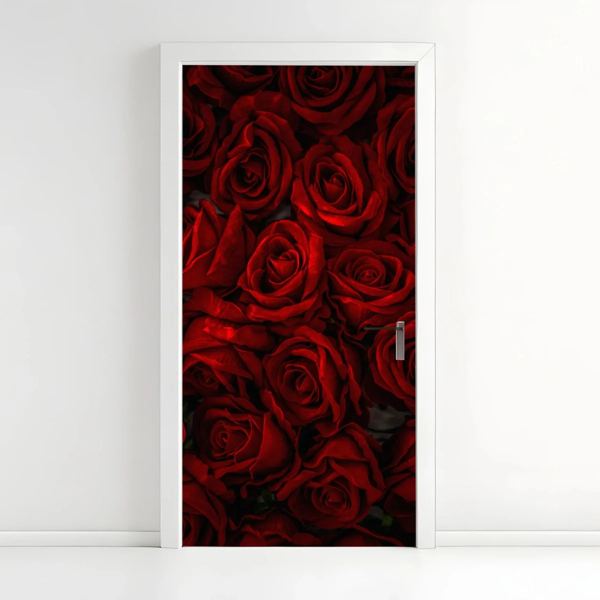 Türaufkleber intensive rote rosen nahaufnahme – Wallnifity®