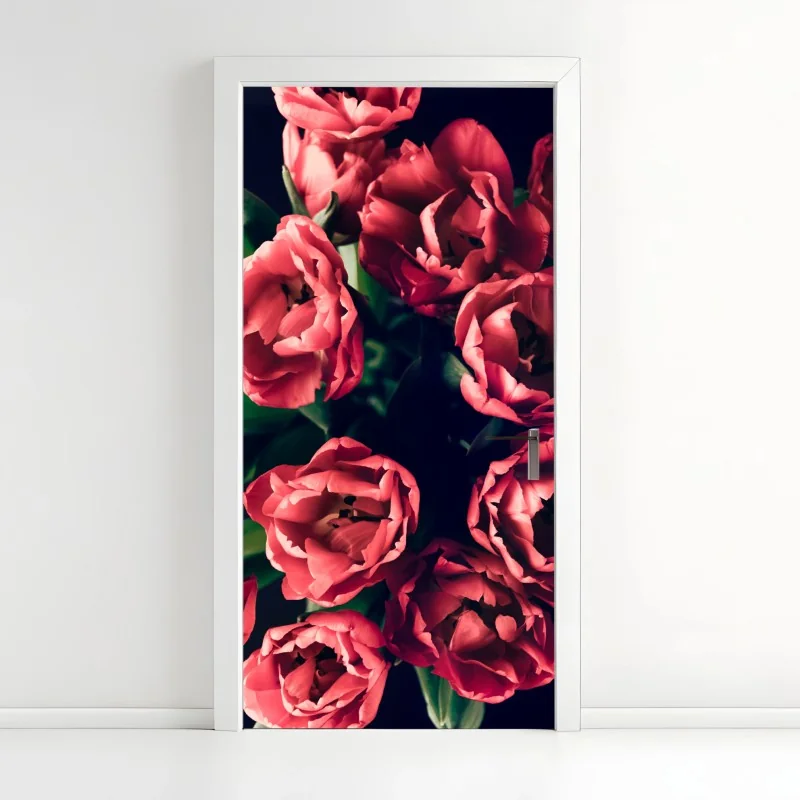 Türaufkleber pastell botanische vase mit blättern – Wallnifity®