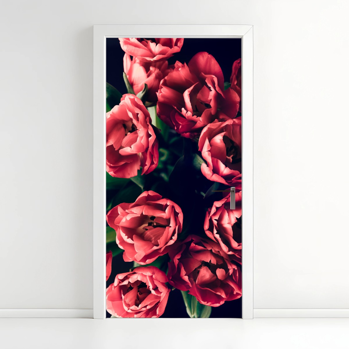 Türaufkleber stimmungsvolles rosa tulpenbukett – Wallnifity®