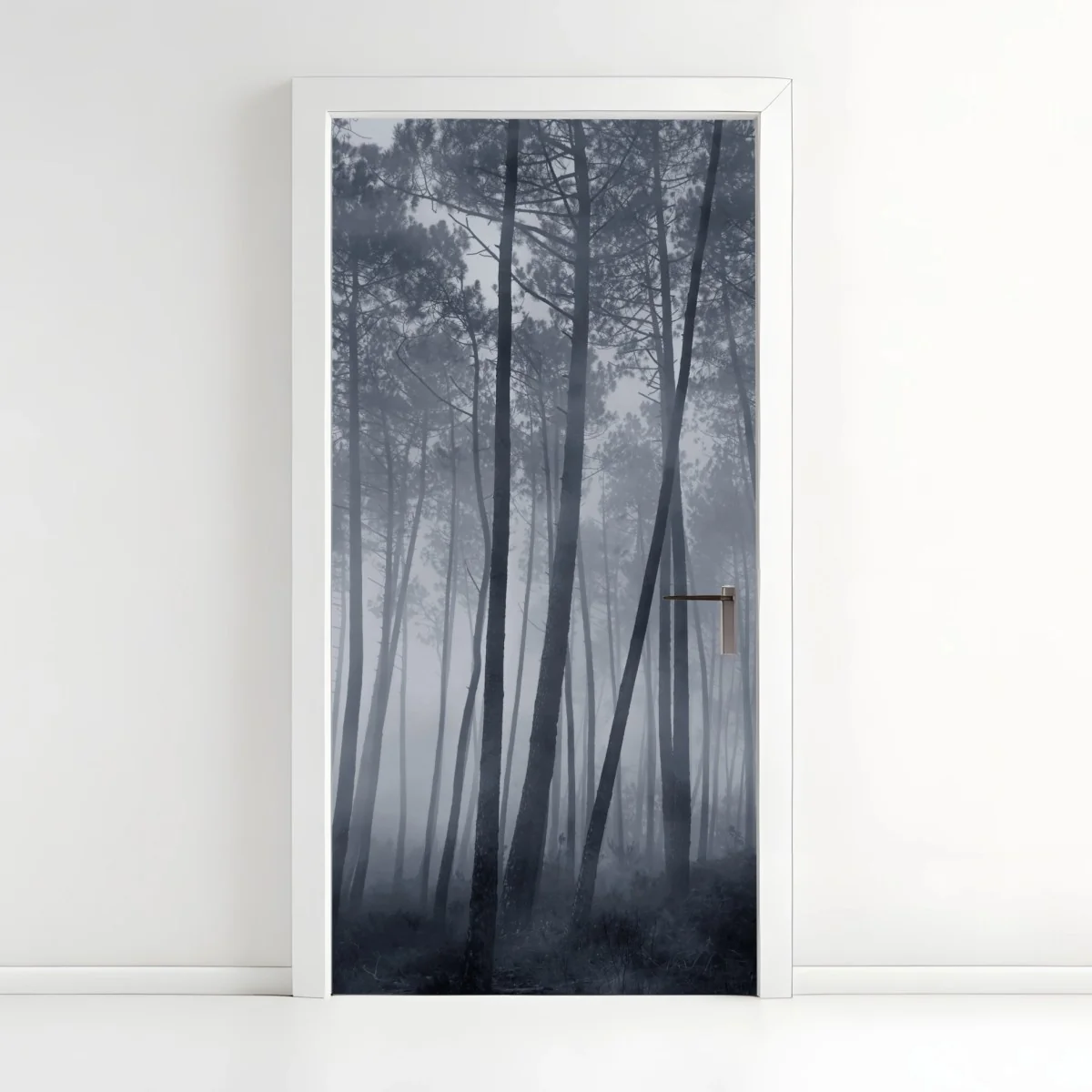 Türaufkleber nebliger kiefernwald bei nacht – Wallnifity® Türaufkleber nebliger kiefernwald bei nacht – Wallnifity®