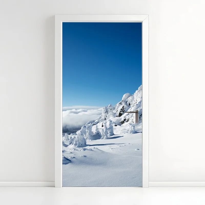 Türaufkleber tropische komposition von bananenblättern – Wallnifity®