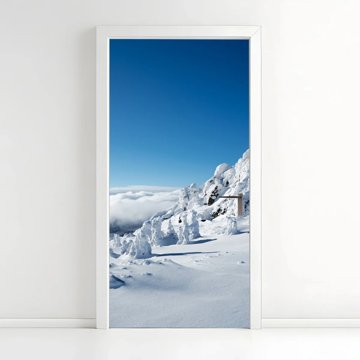 Türaufkleber ruhige verschneite berglandschaft – Wallnifity®