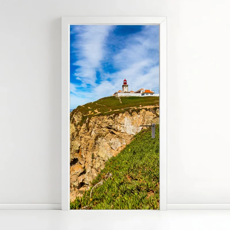 Türaufkleber leuchtturm auf den klippen von Cabo da Roca