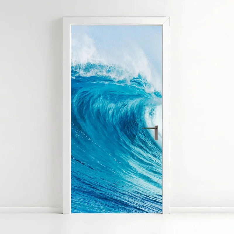 Türaufkleber leuchtende sonnenblume vor schwarzem hintergrund – Wallnifity®