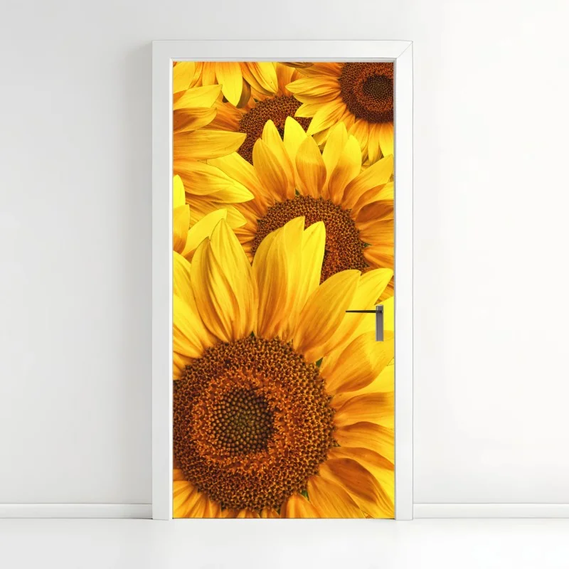 Türaufkleber sonnenbeschienene gasse in einem mediterranen dorf – Wallnifity®