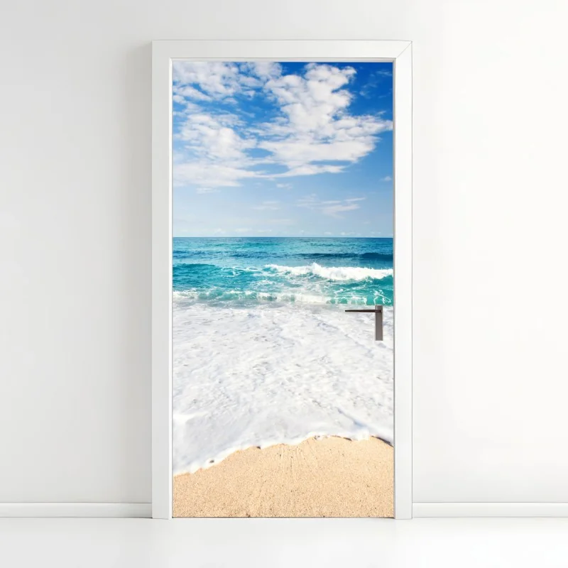 Türaufkleber feine botanische linienzeichnung mit blumen – Wallnifity®