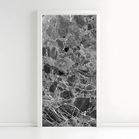 Türaufkleber monochrome marmortextur – Wallnifity®