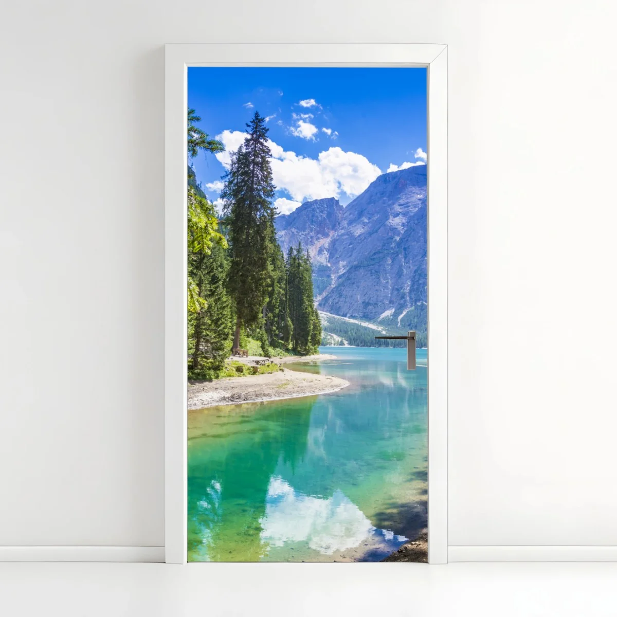 Türaufkleber Pragser Wildsee türkisblauer bergsee – Wallnifity® Türaufkleber Pragser Wildsee türkisblauer bergsee – Wallnifity®