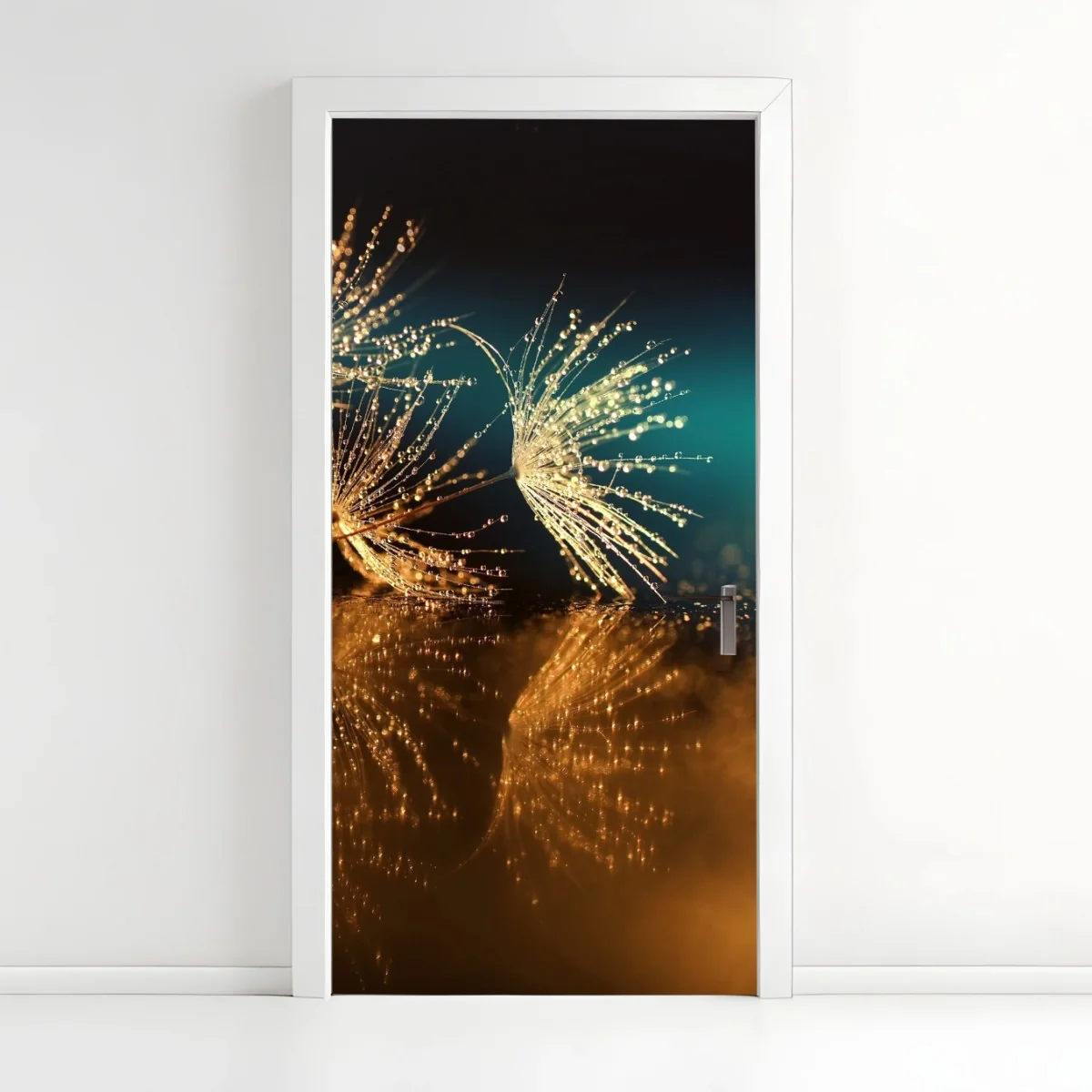 Türaufkleber goldene reflexion von löwenzahnsamen – Wallnifity® Türaufkleber goldene reflexion von löwenzahnsamen – Wallnifity®