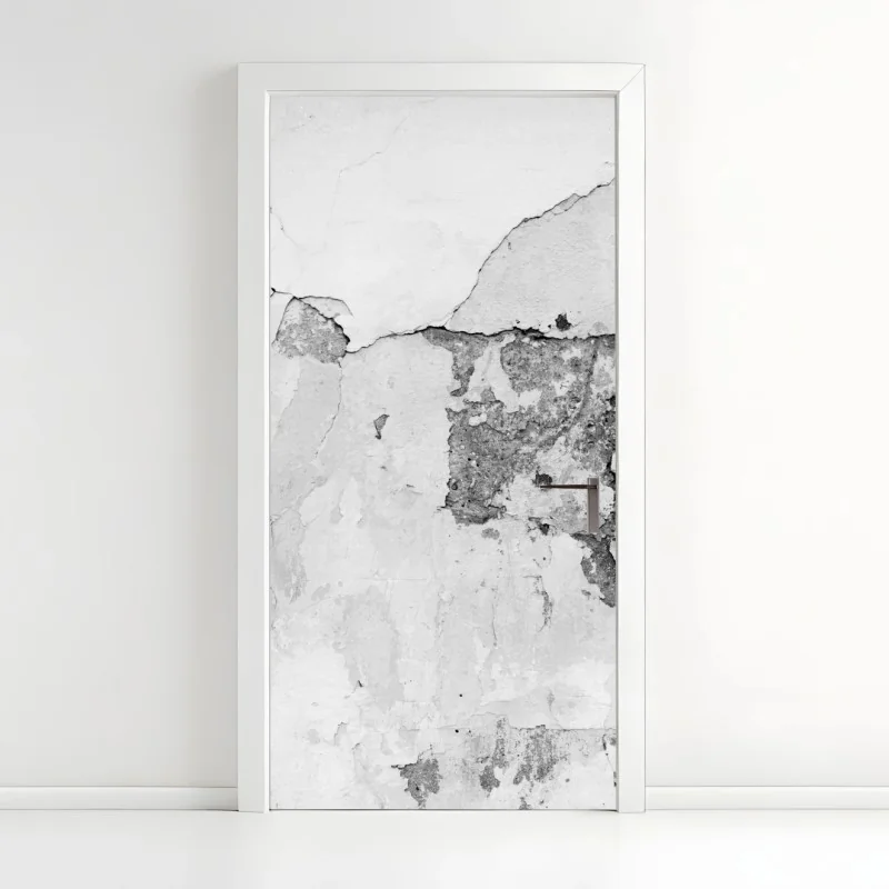 Türaufkleber verwitterter putz in grautönen