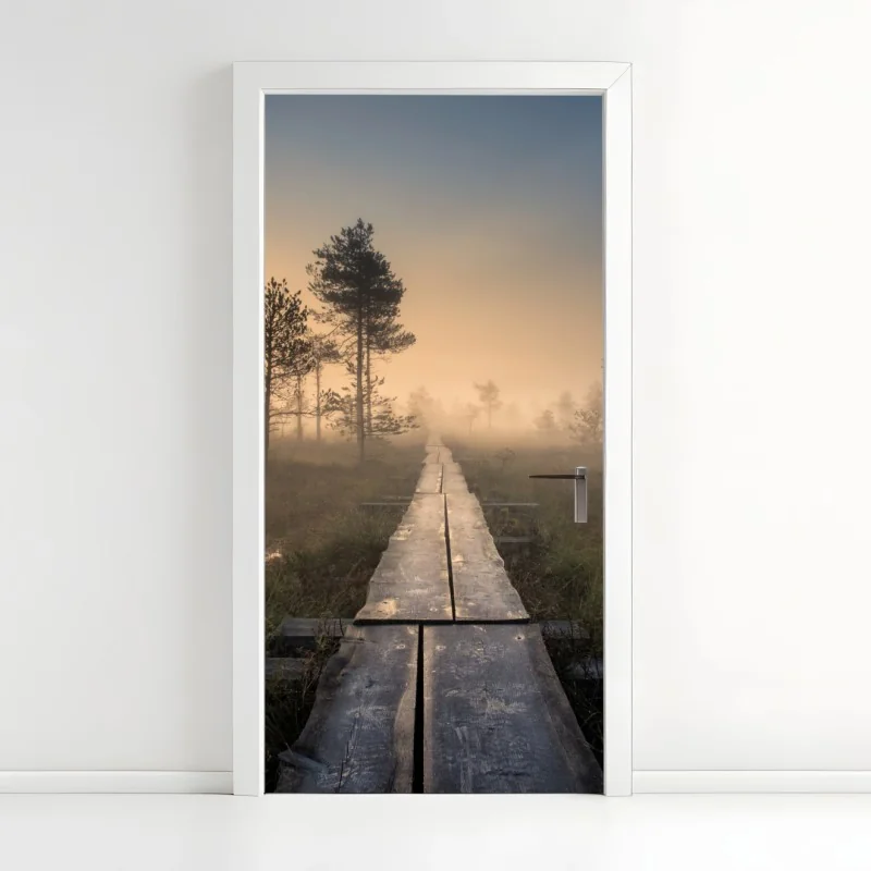 Türaufkleber tiefblauer nachthimmel mit milchstraße und sternschnuppe – Wallnifity®