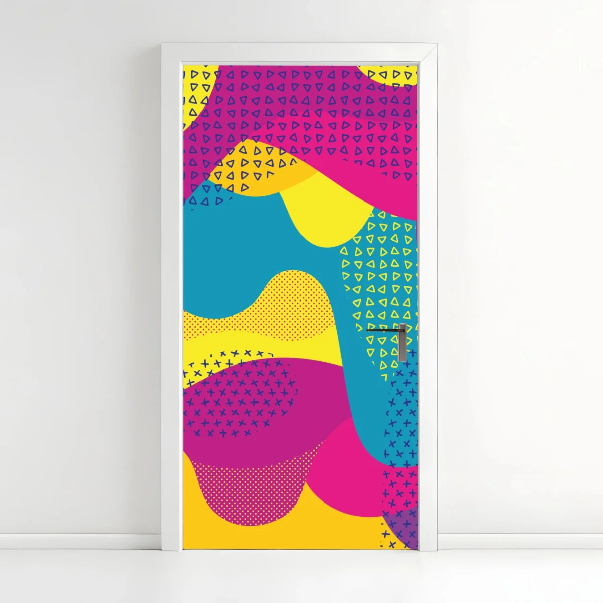 Türaufkleber leuchtendes abstraktes wellenmuster – Wallnifity® Türaufkleber leuchtendes abstraktes wellenmuster – Wallnifity®