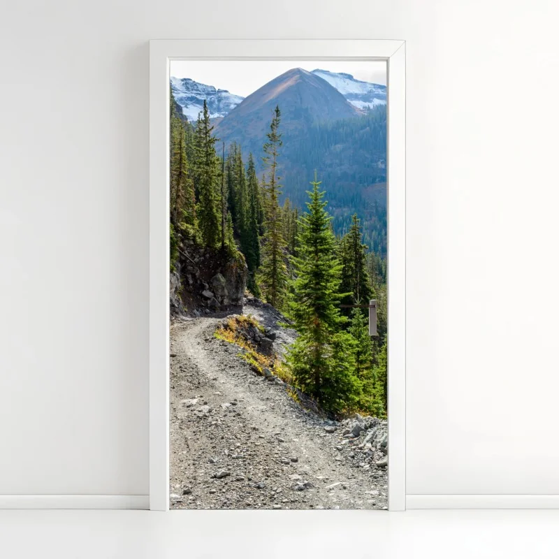 Türaufkleber strukturiertes trockenes blatt nahaufnahme – Wallnifity®