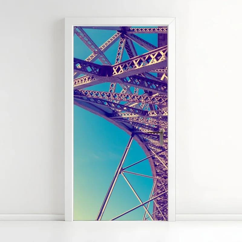 Türaufkleber abstrakte stahlbrücke in perspektive