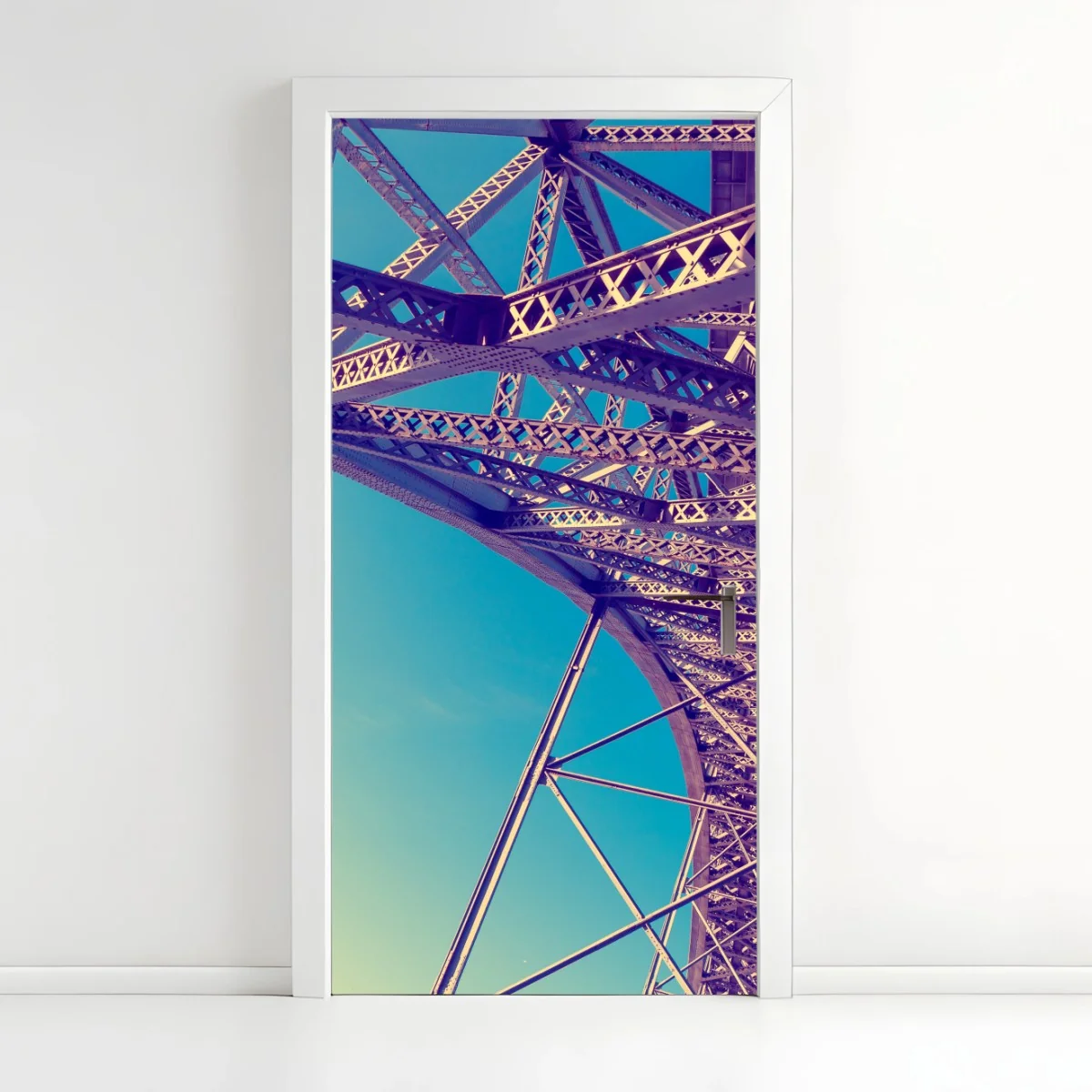 Türaufkleber abstrakte stahlbrücke in perspektive – Wallnifity® Türaufkleber abstrakte stahlbrücke in perspektive – Wallnifity®