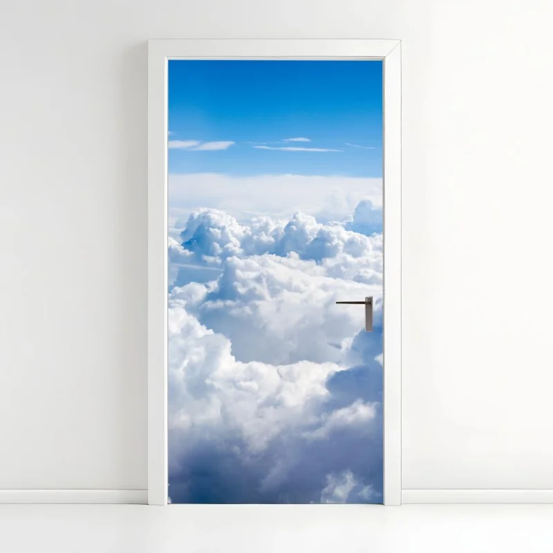 Türaufkleber ruhige wolkenlandschaft am blauen himmel