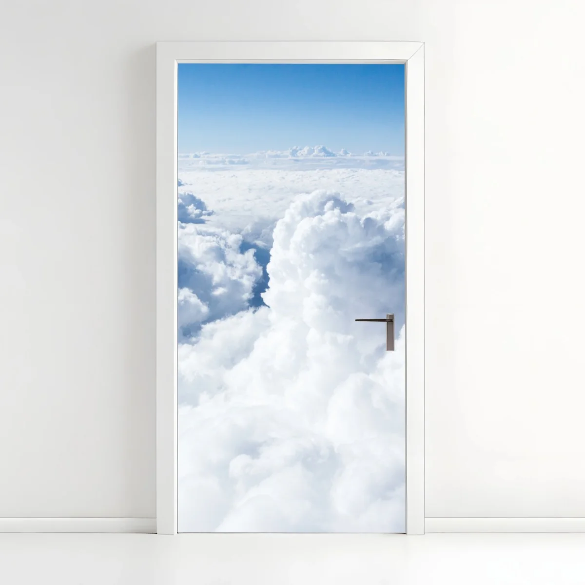 Türaufkleber blick von oben: sanfte wolken und blauer himmel – Wallnifity® Türaufkleber blick von oben: sanfte wolken und blauer himmel – Wallnifity®