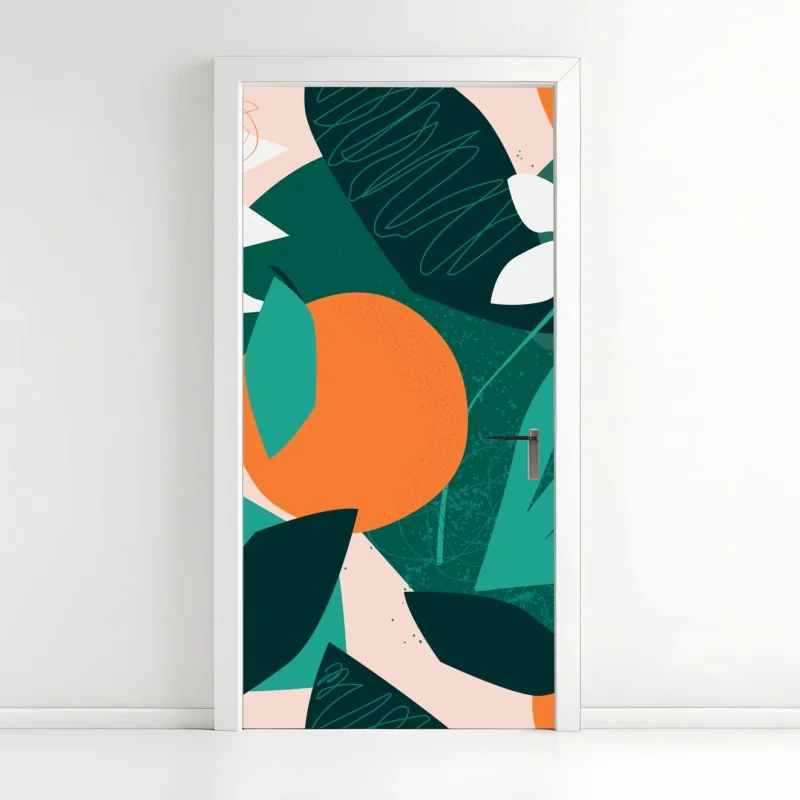 Türaufkleber sonnenbeschienene gasse in einem mediterranen dorf – Wallnifity®