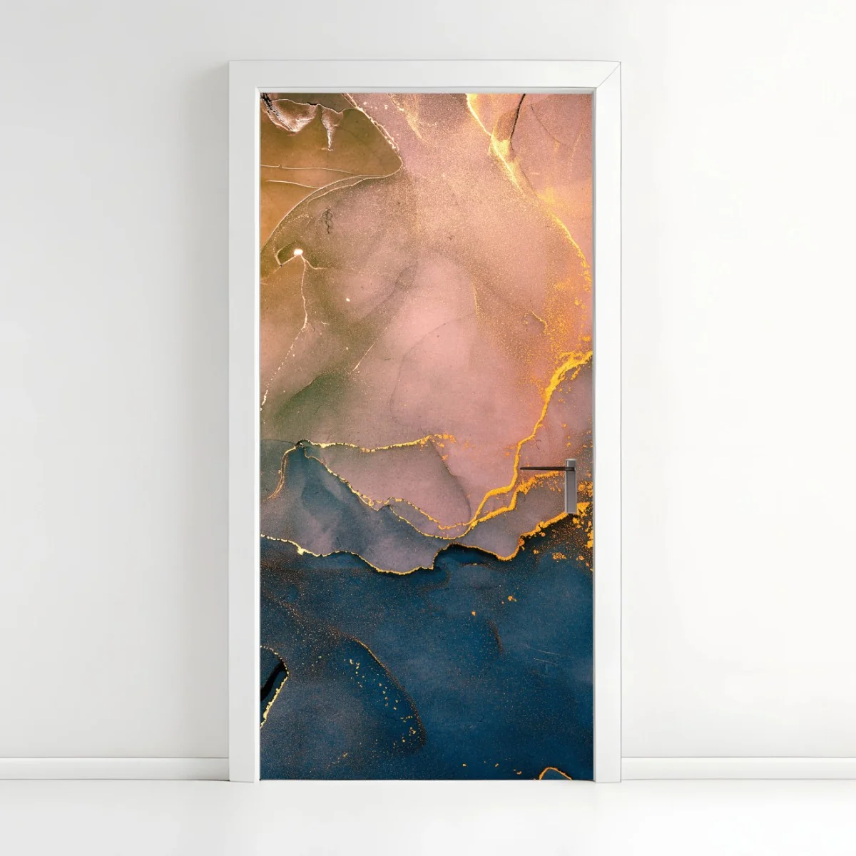 Türaufkleber blaues und goldenes abstraktes marmormotiv – Wallnifity® Türaufkleber blaues und goldenes abstraktes marmormotiv – Wallnifity®