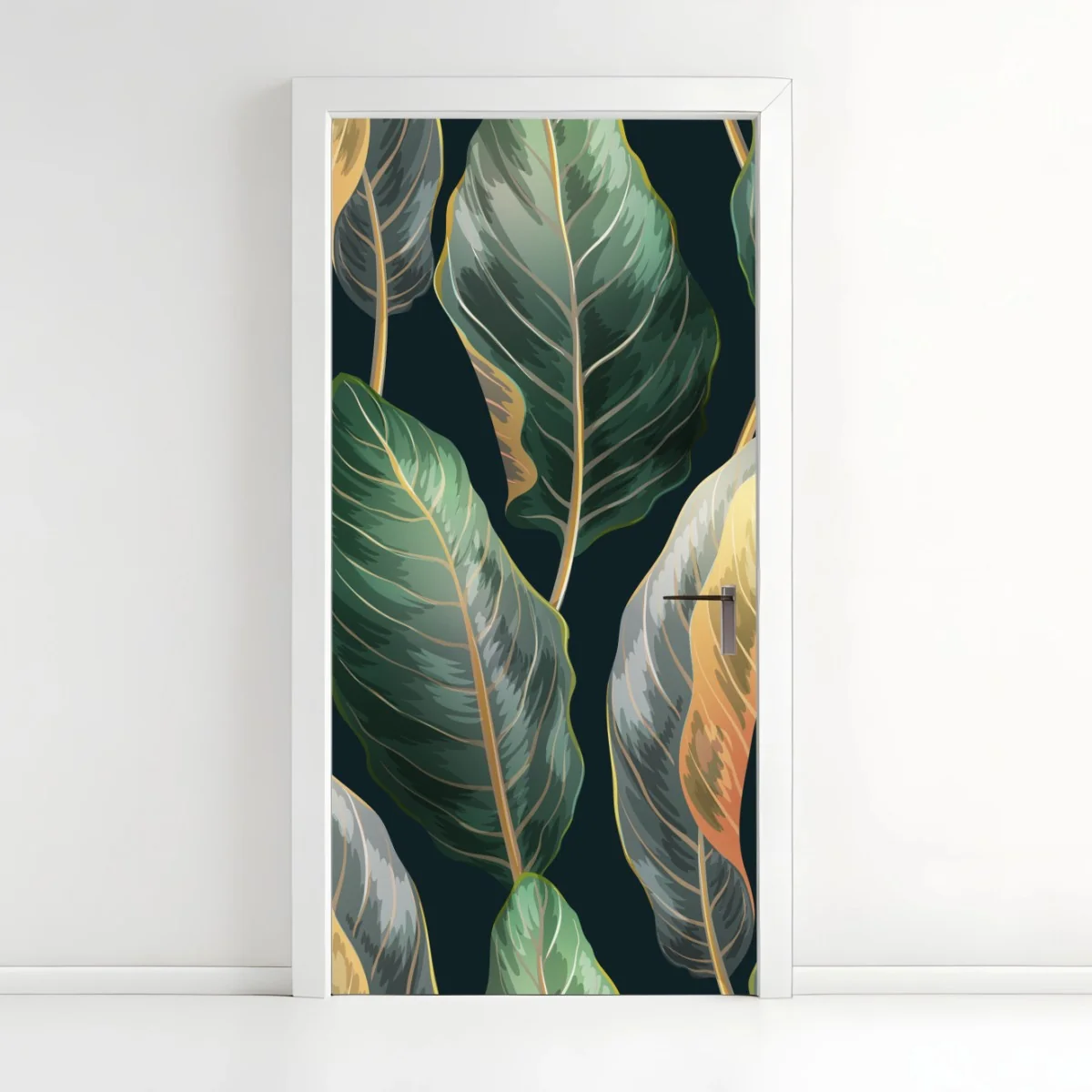 Türaufkleber vintage tropisches blättermuster – Wallnifity® Türaufkleber vintage tropisches blättermuster – Wallnifity®