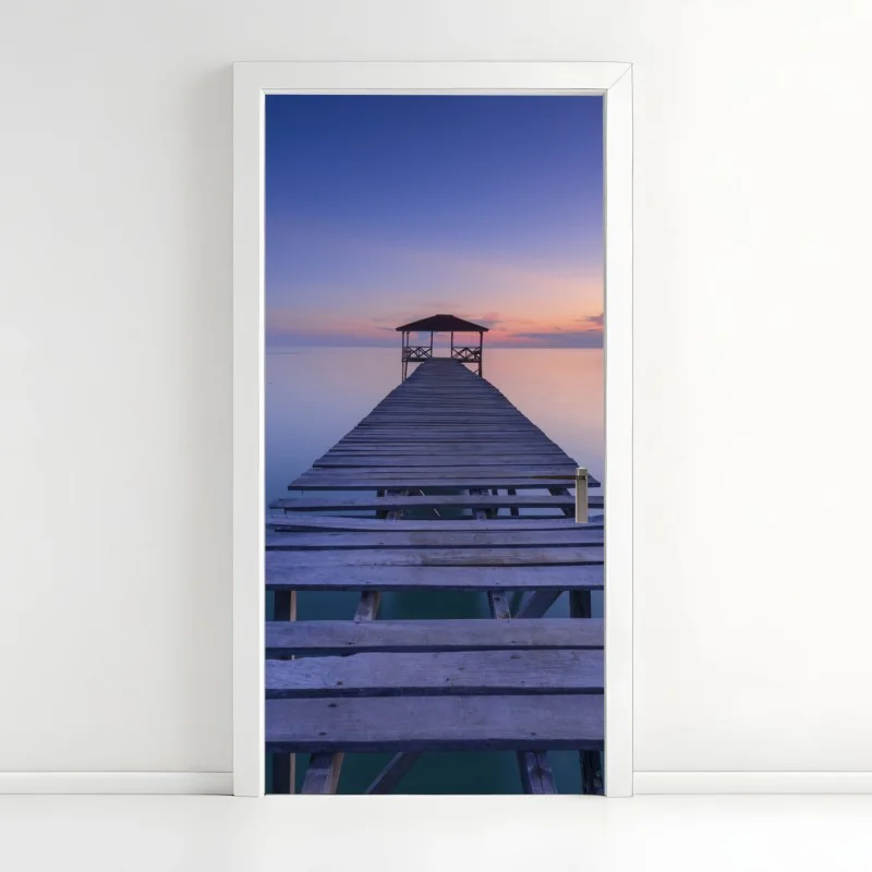 Türaufkleber tropischer sonnenuntergang mit palmensilhouetten – Wallnifity®