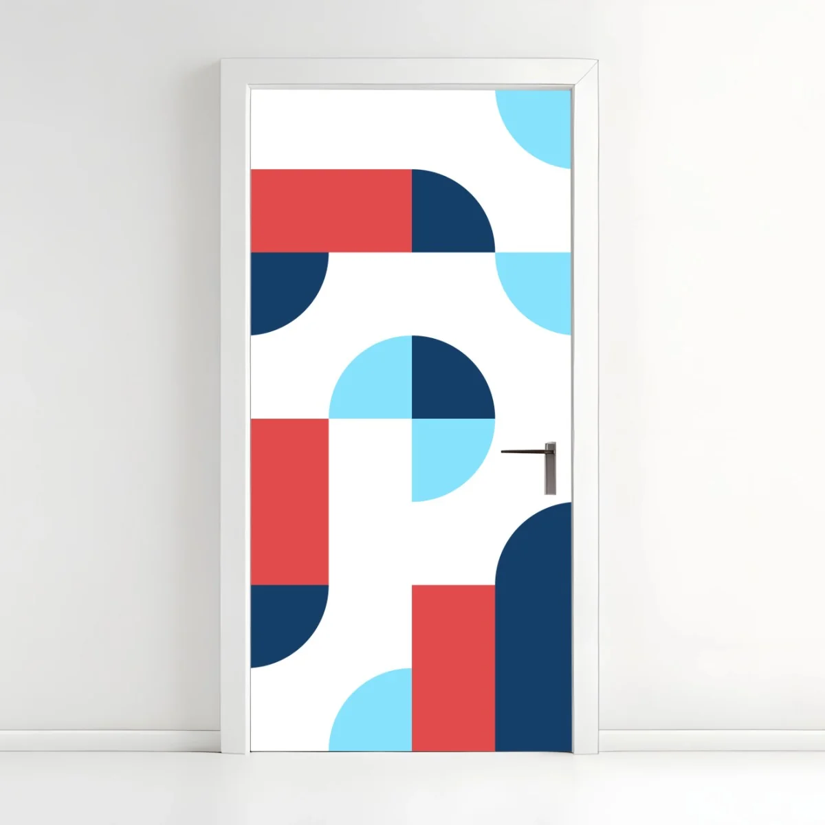 Türaufkleber mutiges geometrisches muster in dunkelblau und koralle – Wallnifity® Türaufkleber mutiges geometrisches muster in dunkelblau und koralle – Wallnifity®