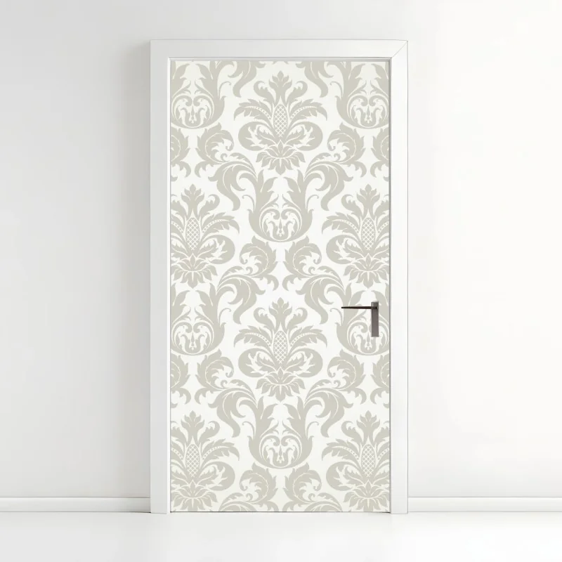 Türaufkleber elegantes beiges damastmuster