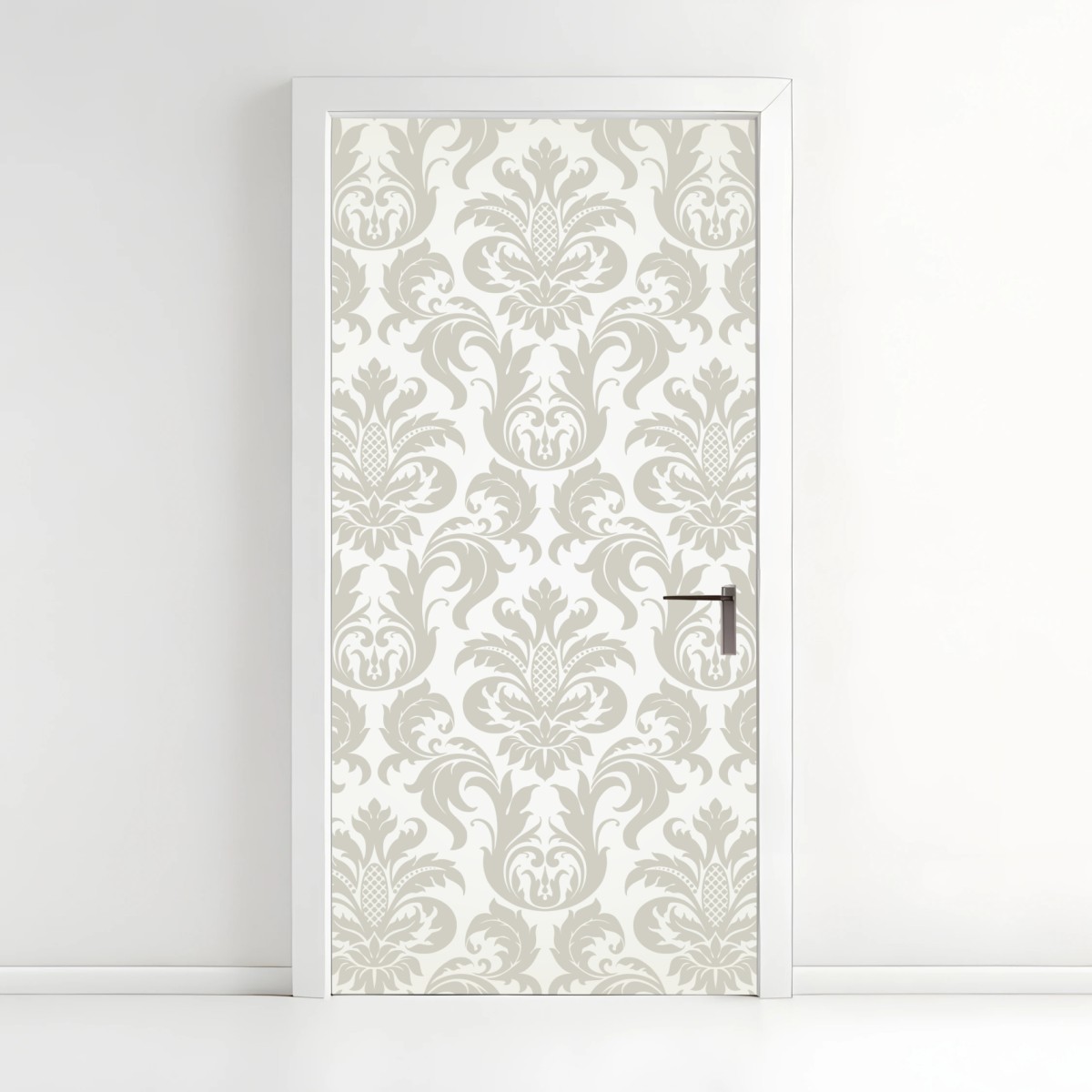 Türaufkleber elegantes beiges damastmuster – Wallnifity®