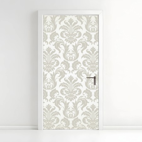 Türaufkleber elegantes beiges damastmuster – Wallnifity®