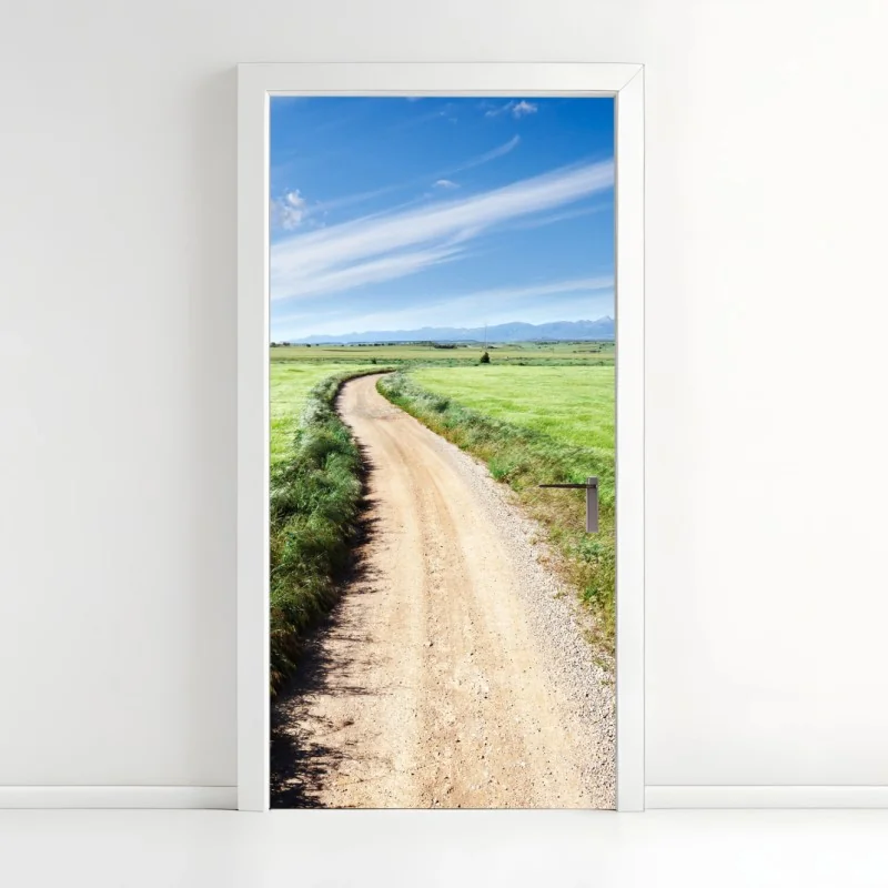 Türaufkleber pfingstrosenwiese im frühling — impasto blumenbild – Wallnifity®