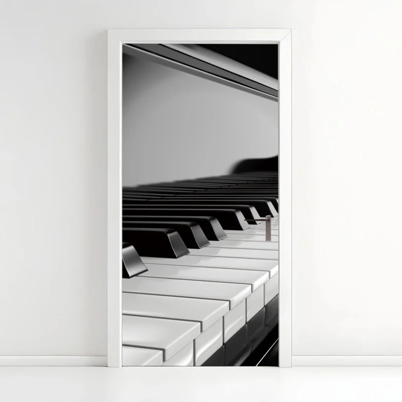 Türaufkleber pastell botanische vase mit blättern – Wallnifity®