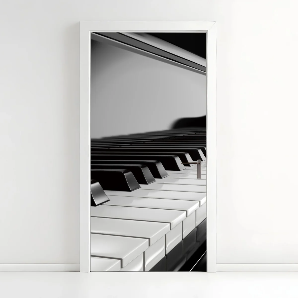 Türaufkleber elegante schwarzweiß klaviertasten – Wallnifity®