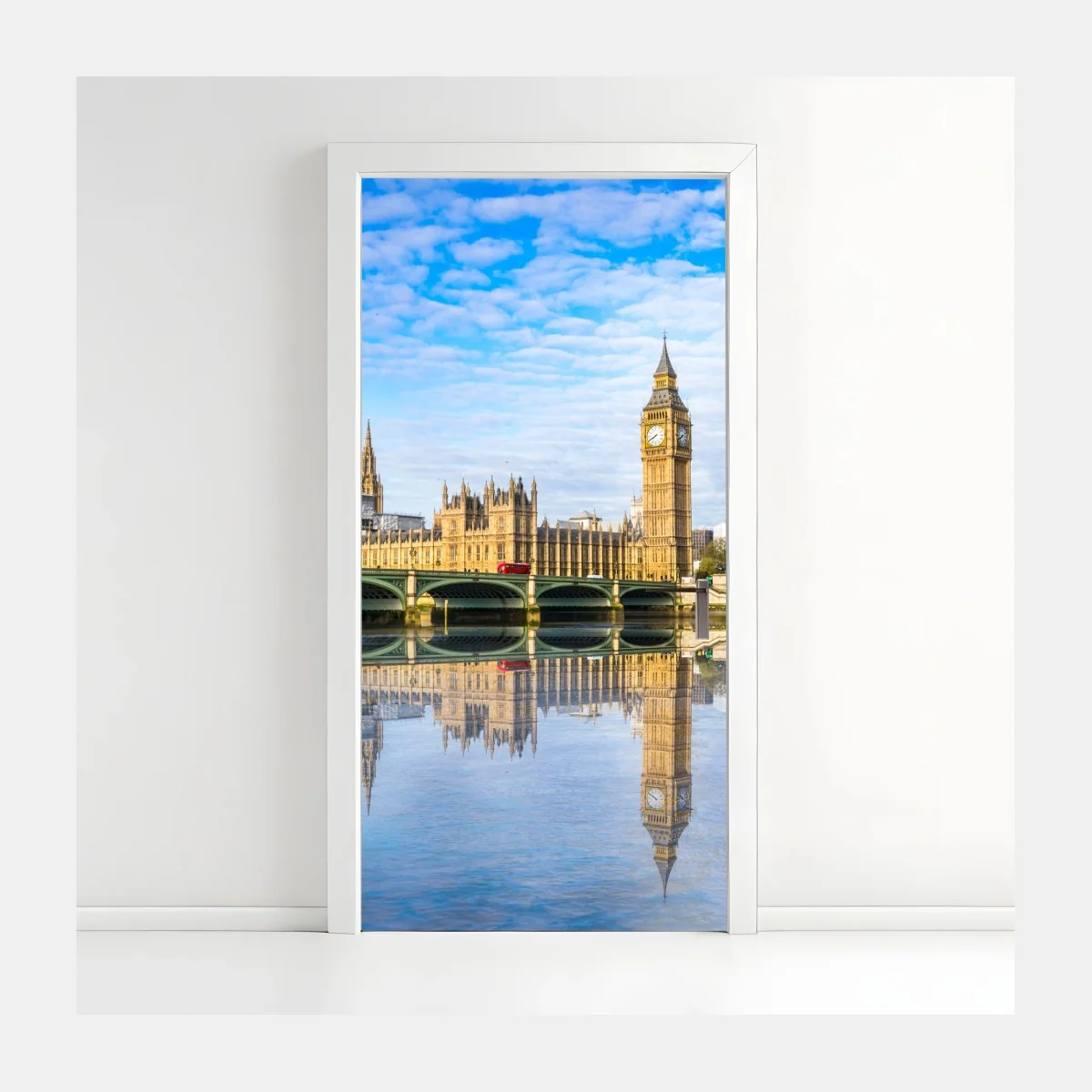 Türaufkleber London skyline mit spiegelung auf dem fluss – Wallnifity® Türaufkleber London skyline mit spiegelung auf dem fluss – Wallnifity®