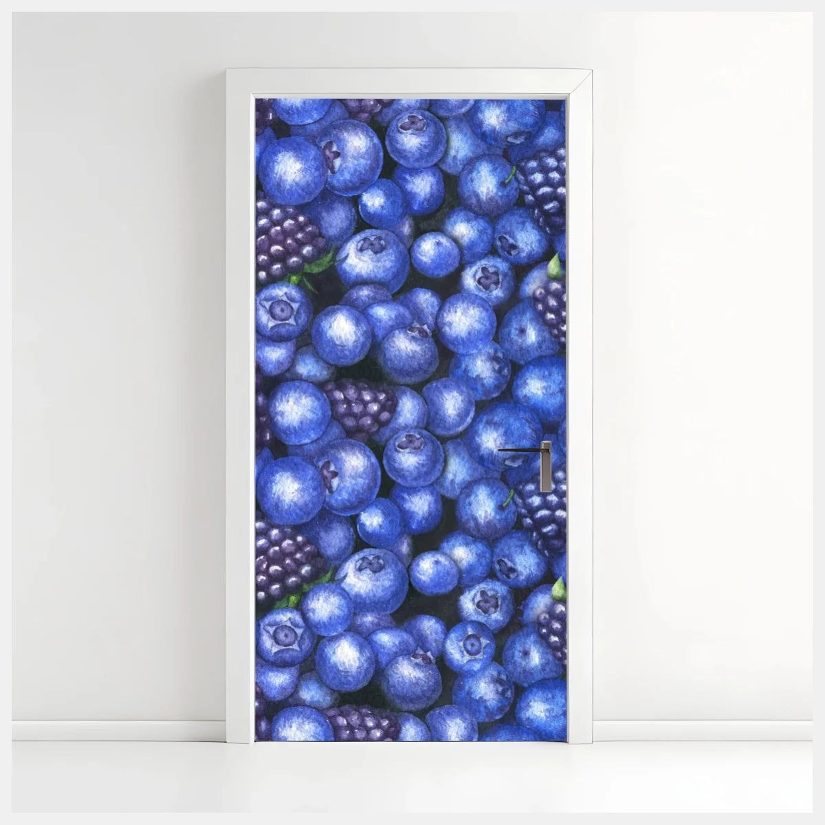 Türaufkleber aquarellmuster mit blaubeeren und brombeeren – Wallnifity® Türaufkleber aquarellmuster mit blaubeeren und brombeeren – Wallnifity®