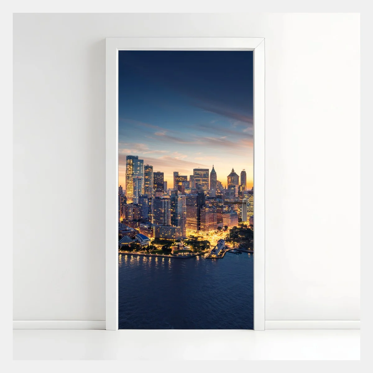 Türaufkleber Manhattan panorama bei sonnenaufgang – Wallnifity® Türaufkleber Manhattan panorama bei sonnenaufgang – Wallnifity®