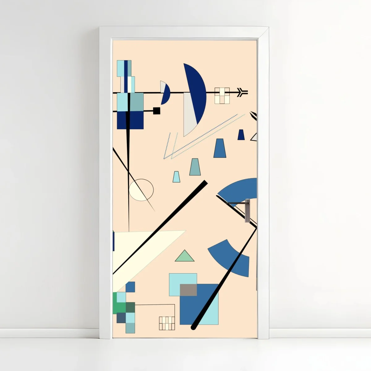 Türaufkleber geometrische pastellkomposition – Wallnifity®