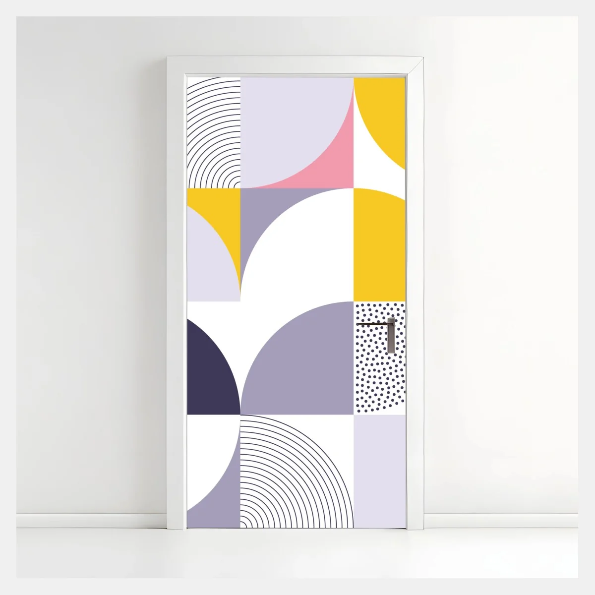 Türaufkleber pastellfarbenes geometrisches muster mit halbkreisen – Wallnifity® Türaufkleber pastellfarbenes geometrisches muster mit halbkreisen – Wallnifity®