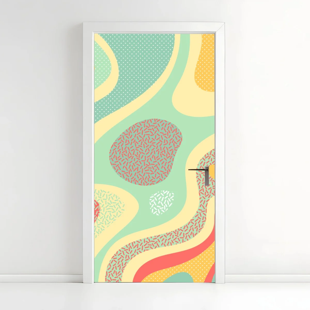 Türaufkleber pastelliges organisches abstraktes muster – Wallnifity® Türaufkleber pastelliges organisches abstraktes muster – Wallnifity®