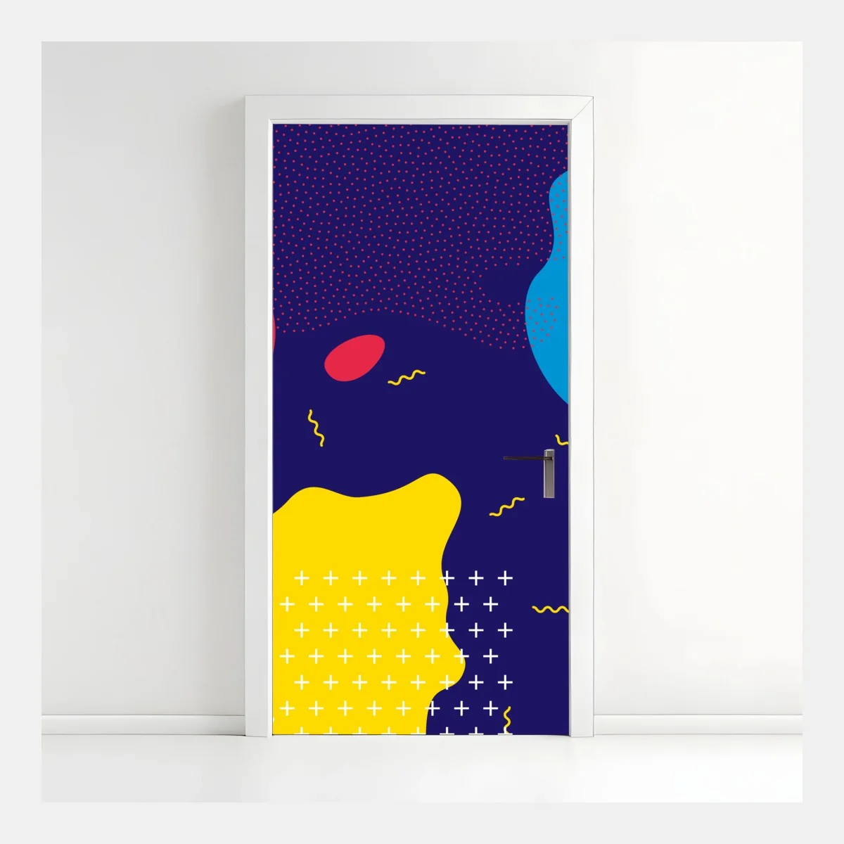 Türaufkleber lebhaftes abstraktes formenmuster – Wallnifity® Türaufkleber lebhaftes abstraktes formenmuster – Wallnifity®