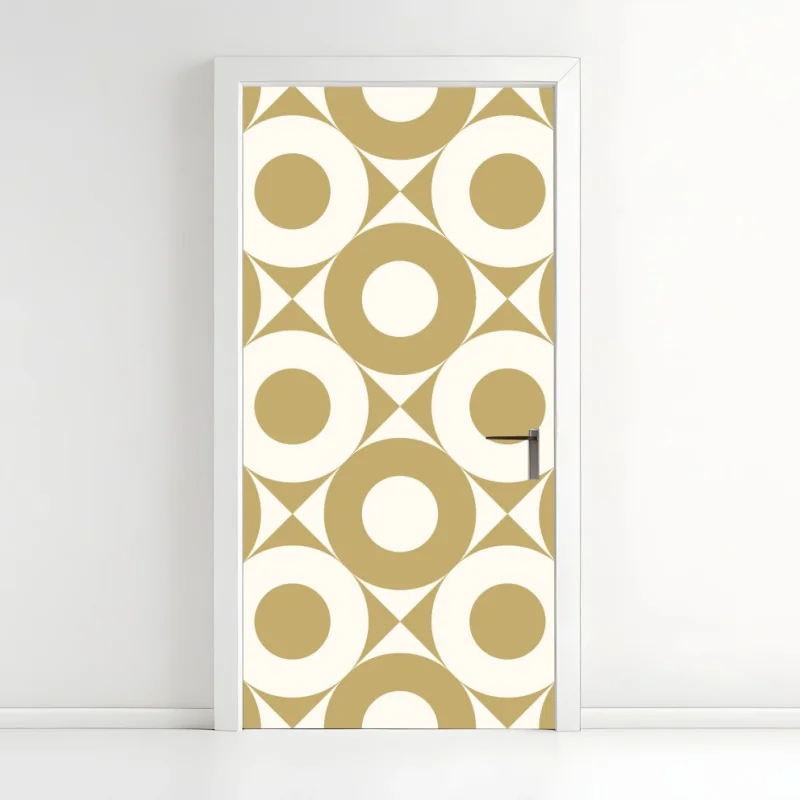 Türaufkleber goldenes geometrisches kreismuster