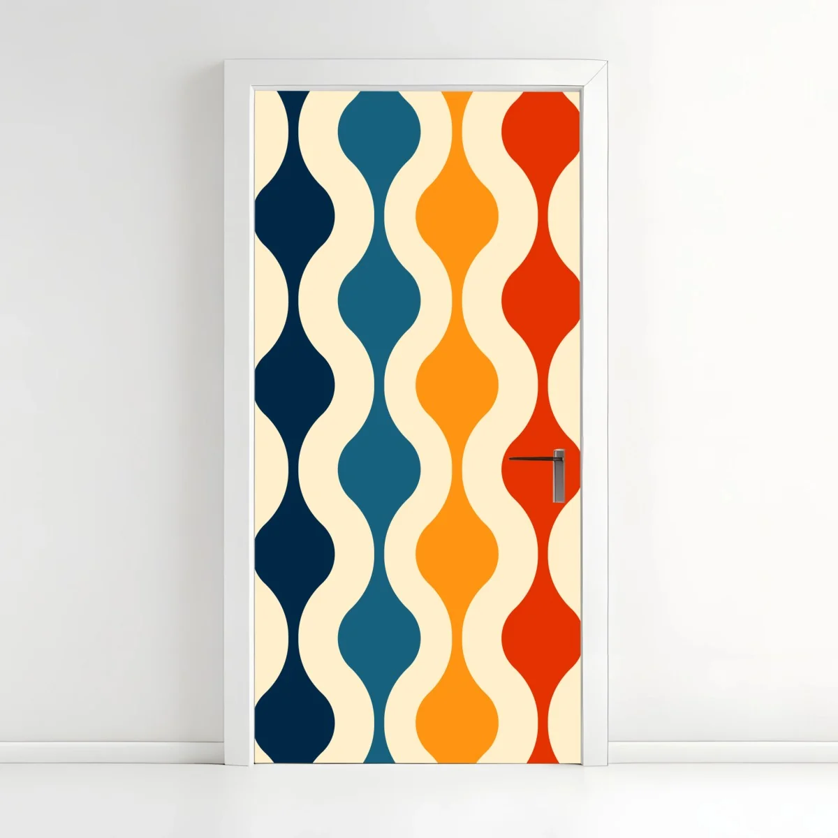 Türaufkleber retro welliges mid-century muster – Wallnifity® Türaufkleber retro welliges mid-century muster – Wallnifity®